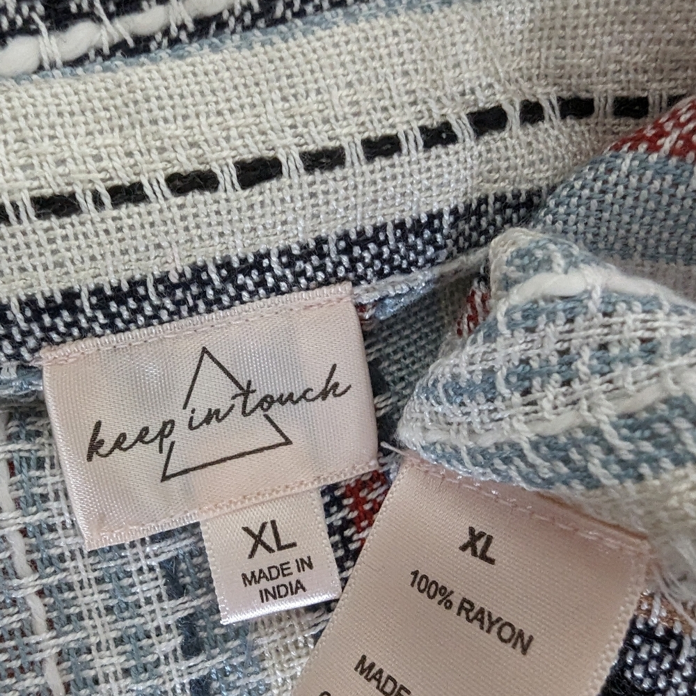 NWOT Multi-Striped Knit Button Down Shirt - Picture 6 of 6
